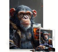 An Ape Drinking A Beer Jigsaw Puzzles for Teenagers 1000 Pieces Memory Boost Restful Escape Fine Xmas Gift (38x52cm)