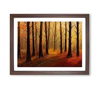 An Appealing Autumn Forest Framed Print | A3 Walnut Framed Wall Art | Ready to Hang | Modern Landscape Picture | Living Room Bedroom Lounge Office