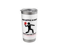 an Apple a Day Keeps Anyone Away Funny Office Tee Stainless Steel Insulated Tumbler