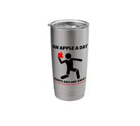 an Apple a Day Keeps Anyone Away Funny Office Tee Stainless Steel Insulated Tumbler
