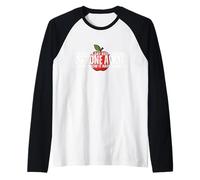 an Apple a Day Keeps Anyone Away If You Throw It Hard Enough Raglan Baseball Tee