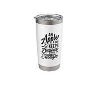 an Apple A Day Keeps Anyone Away If You Throw It Hard Funny Stainless Steel Insulated Tumbler