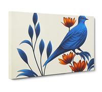 An Art Deco Dove Bird Canvas Wall Art Print 30x20 Inch