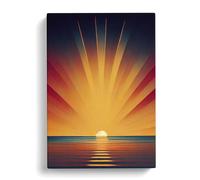 An Art Deco Sunrise Canvas Wall Art Print 30x20 Inch