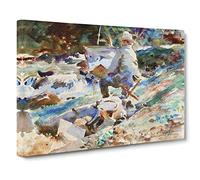 An Artist At His Easel By John Singer Sargent Canvas Print | Gallery Wrapped 30mm Frame Wall Art | 20x14 inches | Ready to Hang | Classic Picture | Living Room Bedroom Lounge Office