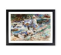 An Artist at His Easel by John Singer Sargent Framed Print | A2 Black Framed Wall Art | Ready to Hang | Modern Nature Picture | Living Room Bedroom Lounge Office