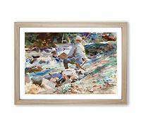 An Artist at His Easel by John Singer Sargent Framed Print | A2 Oak Framed Wall Art | Ready to Hang | Modern Nature Picture | Living Room Bedroom Lounge Office