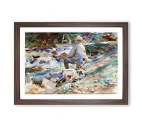 An Artist at His Easel by John Singer Sargent Framed Print | A2 Walnut Framed Wall Art | Ready to Hang | Modern Nature Picture | Living Room Bedroom Lounge Office