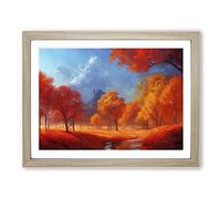 An Artistic Autumn Forest H1022 Framed Print for Living Room Bedroom Home Office Décor, Wall Art Picture Ready to Hang, Oak A2 Frame (64 x 46 cm)