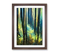 An Artistic Forest No.5 Framed Print for Living Room Bedroom Home Office Décor, Wall Art Picture Ready to Hang, Walnut A2 Frame (64 x 46 cm)