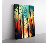 An Artistic Forest No.6 Canvas Wall Art Print Ready to Hang, Framed Picture for Living Room Bedroom Home Office Décor, 50x35 cm (20x14 Inch)