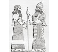 An Assyrian king and his chief minister. From the book Outline of History by H.G. Wells published 1920. Poster Print by Ken Welsh (12 x 17)