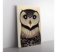 An Astounding Owl Canvas Wall Art Print Ready to Hang, Framed Picture for Living Room Bedroom Home Office Décor, 50x35 cm (20x14 Inch)