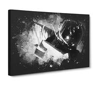 An Astronaut In Zero Gravity Paint Splash Canvas Print | Gallery Wrapped 30mm Frame Wall Art | 20x14 inches | Ready to Hang | Modern Space Picture | Living Room Bedroom Lounge Office