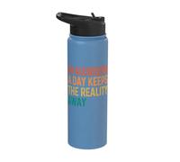 an Audiobook A Day Keeps The Reality Away Stainless Steel Insulated Water Bottle