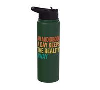 an Audiobook A Day Keeps The Reality Away Stainless Steel Insulated Water Bottle