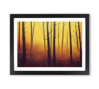 An Autumn Forest Sunrise Vol.3 Framed Print | A3 Black Framed Wall Art | Ready to Hang | Modern Landscape Picture | Living Room Bedroom Lounge Office