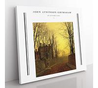 An Autumn Lane By John Atkinson Grimshaw Exhibition Museum Classic Painting Canvas Wall Art Print Ready to Hang, Framed Picture for Living Room Bedroom Home Office Décor, 35x35 cm (14x14 Inch)