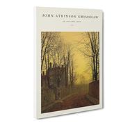 An Autumn Lane By John Atkinson Grimshaw Exhibition Museum Painting Canvas Wall Art Print Ready to Hang, Framed Picture for Living Room Bedroom Home Office Décor, 20x14 Inch (50x35 cm)