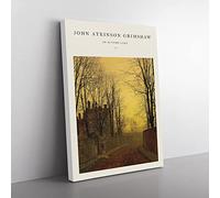 An Autumn Lane By John Atkinson Grimshaw Exhibition Museum Painting Canvas Wall Art Print Ready to Hang, Framed Picture for Living Room Bedroom Home Office Décor, 76x50 cm (30x20 Inch)