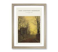An Autumn Lane By John Atkinson Grimshaw Exhibition Museum Painting Framed Wall Art Print, Ready to Hang Picture for Living Room Bedroom Home Office Décor, Oak A2 (64 x 46 cm)