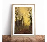 An Autumn Lane By John Atkinson Grimshaw | Framed Wall Art Print | Modern Home Decor Picture | Ready to Hang Artwork for Living Room, Bedroom, Kitchen or Office | Multiple Sizes