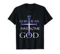 an Awesome God Phrase Value Graphic T-Shirt, Men, Black, XL