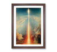 An Awesome Spaceship Rocket Framed Print | A3 Walnut Framed Wall Art | Ready to Hang | Modern Nature Picture | Living Room Bedroom Lounge Office