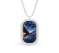 An Bald Ea-gle Enjoy Flying Custom Photo Necklace Personalized Picture Pendant Memory Jewelry for Women