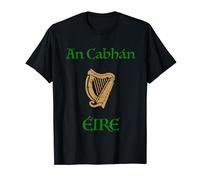 An Cabhán County Cavan as Gaeilge Irish Language Celtic Harp T-Shirt
