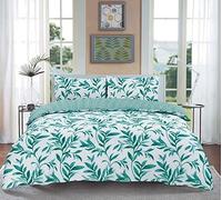 AN Direct Floral Duvet Cover Sets-Classical Red Double Duvet Set,Reversible Polycotton Double Bedding Set with Matching Pillow Covers (Teal, Double)