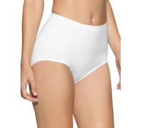 AN Direct Ladies' Full Maxi Brief, 2 Pack, Seamless, Tummy Control, Mid-Rise, 96% Nylon 4% Elastane, Black, Beige, White, Sizes S-XXL (UK, Alpha, M, Regular, Regular, White)