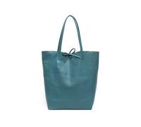 AN Direct Ladies Handbags Soft Italian Real Leather Shopper Tote Bags Women Girls College Shoulder Handbags for Women (Teal), L