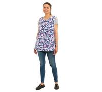 AN Direct Womens Home Work Kitchen Catering Cleaning Bar Floral Print Large Front Pocket Side Fastening Apron Tabard (Navy, L)