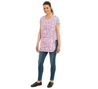 AN Direct Womens Home Work Kitchen Catering Cleaning Bar Floral Print Large Front Pocket Side Fastening Apron Tabard (Pink, S)