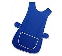 AN Direct Womens Home Work Kitchen Catering Cleaning Bar Plus Size Plain Coloured Large Pocket Side Fastening Apron Tabard (Royal Blue, S)
