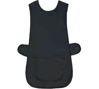 AN Direct Womens Home Work Kitchen Catering Cleaning Bar Plus Size Plain Coloured Large Pocket Side Fastening Apron Tabard (Black, XL)