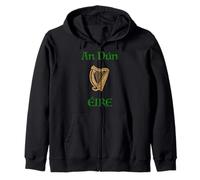 An Dún County Down as Gaeilge Irish Language Celtic Harp Zip Hoodie