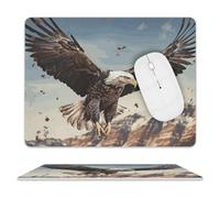 an Eagle Flies Over Mouse Pad Square Leather Mousepad Waterproof Gaming Mouse Pad with Non-Slip Rubber Base Small Portable Computer Mouse Mat for Desk Laptop Office Home 8 X 10 Inch