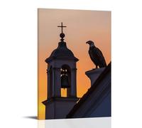 An Eagle Perches on The Bell Tower, Crying Out As The Dawn Breaks on Easter. Decorative Wall Mural Modern Hanging Art Poster12x18inch(30x45cm)