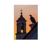 An Eagle Perches on The Bell Tower, Crying Out As The Dawn Breaks on Easter. Decorative Wall Mural Modern Hanging Art Poster24x36inch(60x90cm)
