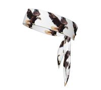 An Eagle Print Head Tie Headbands, Ninja Karate Tie, Athletic Sweatbands,Sweat Wicking Workout Head Band