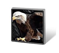An Eagle Square Lapel Pin Printed Aluminum Alloy Memorial Pins Cute Funny Square Brooch Personalized Lapel Badge for Coats Suit Jackets And Wedding Gift