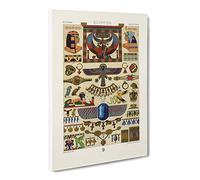 An Egyptian Pattern By Albert Racinet Canvas Print | Gallery Wrapped 30mm Frame Wall Art | 20x14 inches | Ready to Hang | Retro Abstract Picture | Living Room Bedroom Lounge Office