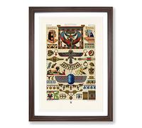 An Egyptian Pattern by Albert Racinet Framed Print | A2 Walnut Framed Wall Art | Ready to Hang | Modern Fantasy Picture | Living Room Bedroom Lounge Office