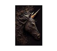 An Elegant Black Unicorn Poster Canvas Poster Bedroom Decor Landscape Office Room Decor Gift 12" L X 18" W