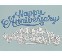 an Elegant 'Happy Anniversary' Metal Cutting Die, Die Cutter for Card Making, Paper Crafts, Scrapbooking, DIY Crafting, Sentiments A6