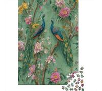 An Elegant Peacock Perches on A Blooming Branch Puzzle 70x50cm/1000pcs Puzzles, Die Für Erwachsene Und Personen Ab 14 Jahren Geeignet Sind