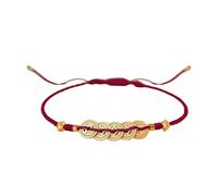 An elegant red thread wristband symbolizing prosperity and protection, a lucky code money tree for a birth year celebration, フリーサイズ