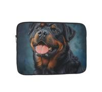 an Elegant Rottweiler Pattern Laptop Sleeve 15 Inch Shockproof Protective Notebook Case Travel Laptop Bag for Men Women